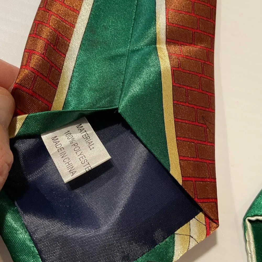1995 Looney Tunes Christmas Tie Taz Ugly Holiday Necktie Green